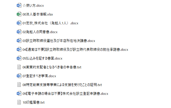 Zipファイルの中身